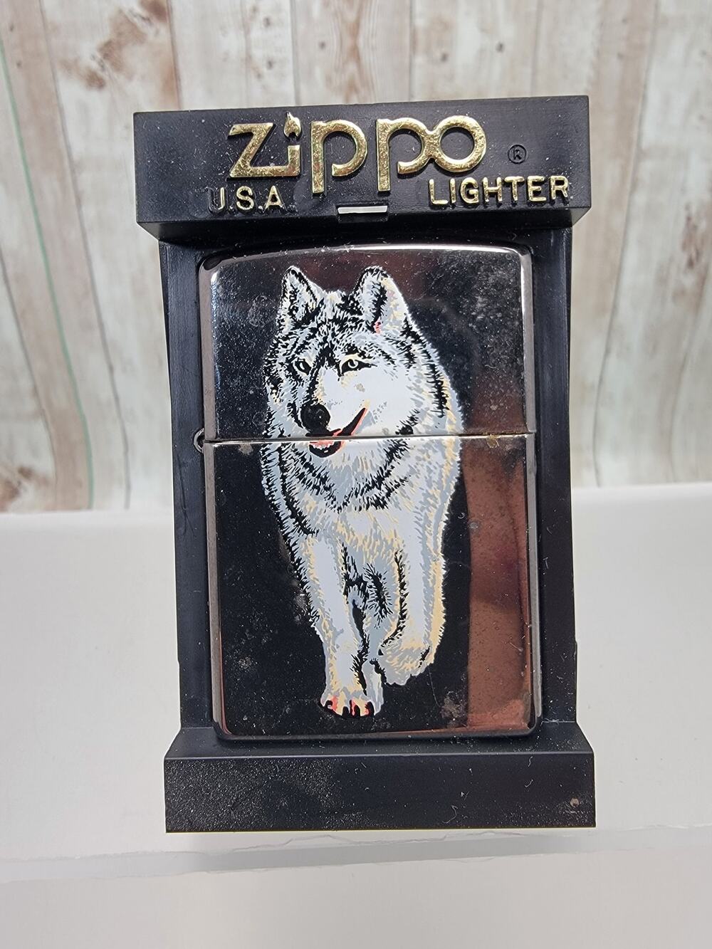Zippo 769 Wolf Black Ice Lighter In Box-Model B05 Retired, Made in USA